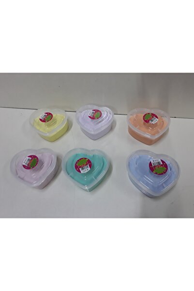 burak toys 4 قطع سلايم على شكل قلب كبير بألوان الباستيل - عجينة لعب