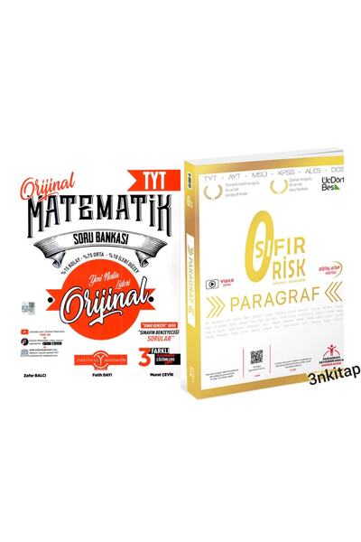 Orjinal Orijinal Matematik Ve Sıfır Risk Paragraf 345 Tyt Soru Bankası 2023