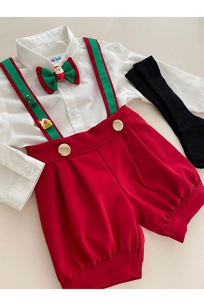 tubibebe New Year Concept New Year's Special Shorts, Salopet + Shirt + Bow Tie + Socks