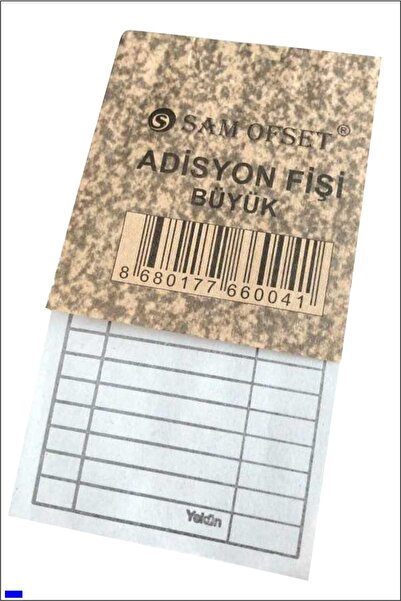 sam ofset Adisyon Fişi Adisyon Defteri 9x16.5 Cm Boyutlarında 100 Yapraklı Nu...