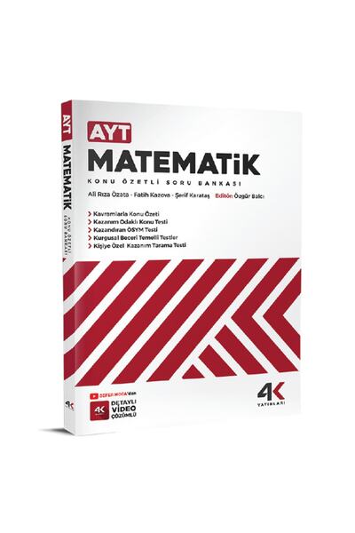 4k Yayınları 4 K Ayt Matematik Konu Özetli Soru Bankası