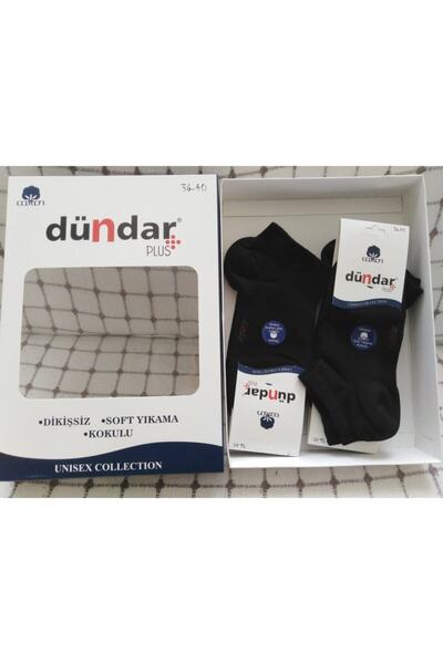 Dündar Unisex Patik Dikişsiz Cotton Plus + Çorap 12'li Paket