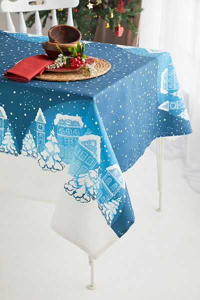 AYSHOME Ays Home Blue Crăciun Anul Nou Față de masă