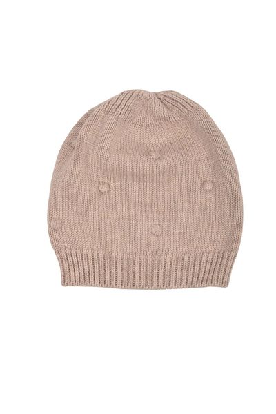 Minora Knitwear Pompom Beret Beige