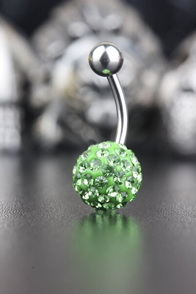 Valhalla 316l Cerrahi Çelik Zirkon Taşlı Shambala Göbek Piercing