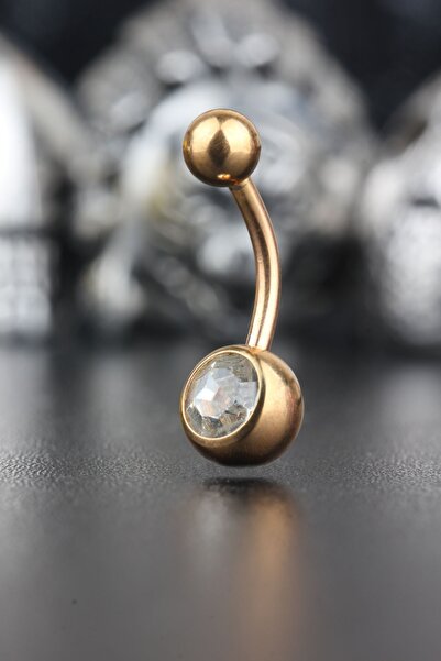 Valhalla 316l Cerrahi Çelik Zirkon Taşlı Göbek Piercing