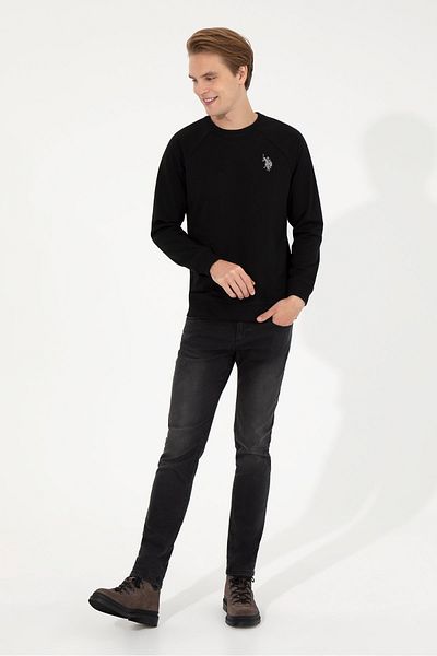 U.S. Polo Assn. Μαύρο ανδρικό φούτερ