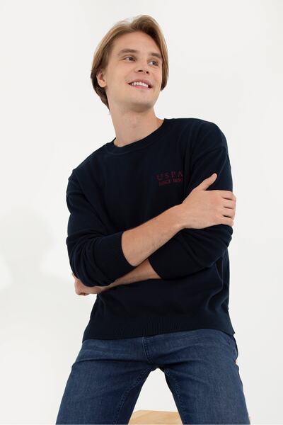 U.S. Polo Assn. Sötétkék férfi pulóver