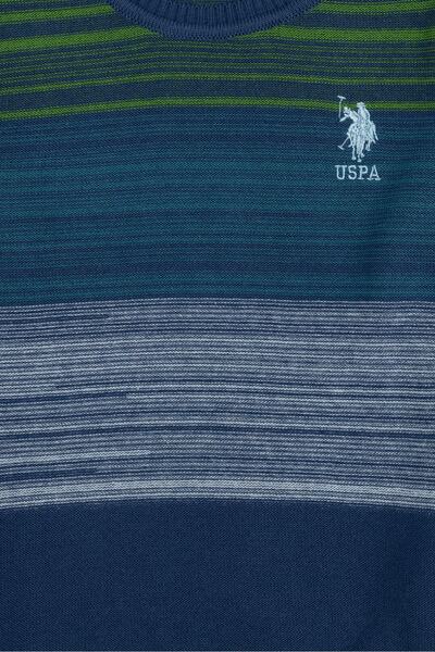 U.S. Polo Assn. Erkek Çocuk Mavi Çizgili Kazak