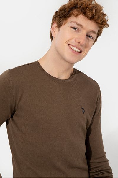 U.S. Polo Assn. Кафяв мъжки пуловер