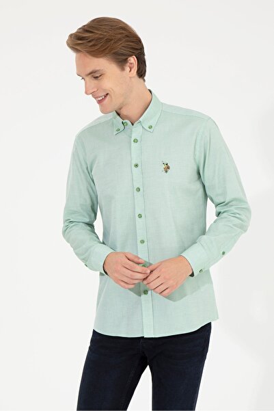 U.S. Polo Assn. Πράσινο ανδρικό πουκάμισο