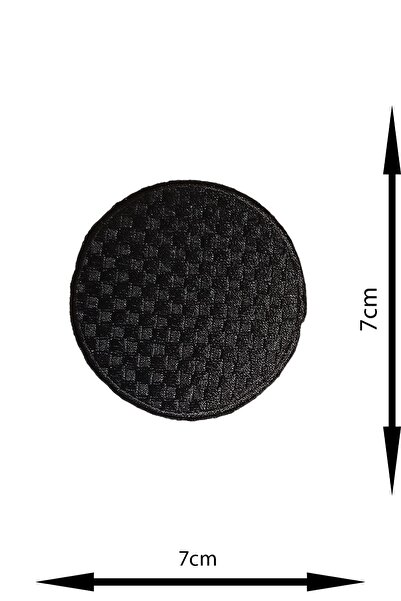 REMSATİC Iron-On Coat of Arms - Patch - Elbow Patch Model Black Round Gingham...