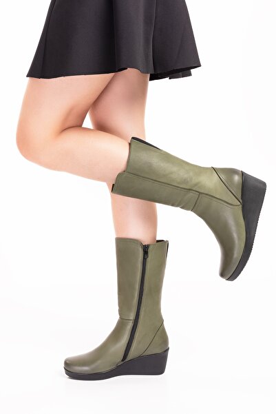 Elile Shoes Hakiki Deri 35 Numaradan 41-42-43-44 Numaraya Kadar Geniş Baldır Kadın Uzun Bot