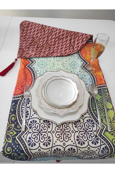 Benlisso Home Patch modern din țesătură anti-pete cu ciucuri Runner cu două fețe