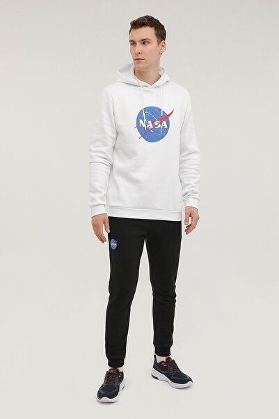 lumberjack 2w M-nasa Logo Hoodie 2pr White Men's Sweatshirt Hooded