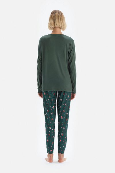 Dagi Green Printed Long Sleeve Pajama Set