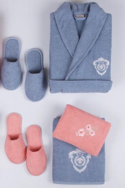 Baveno 100% Cotton 8 Piece Towel & Bathrobe Family Dowry Set