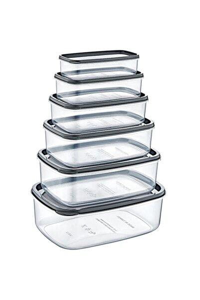 Bee Home Set of 6 Rectangular Sweet Transparent Storage Containers (300/500/8...