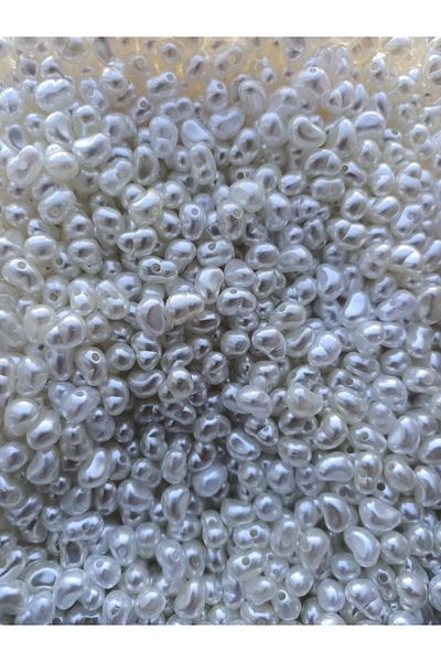 Ayenci 100 Pieces Trapezoid Cream Colored Plastic Pearl Suitable for Bag Making Does Not Peel Double Hole Pearl