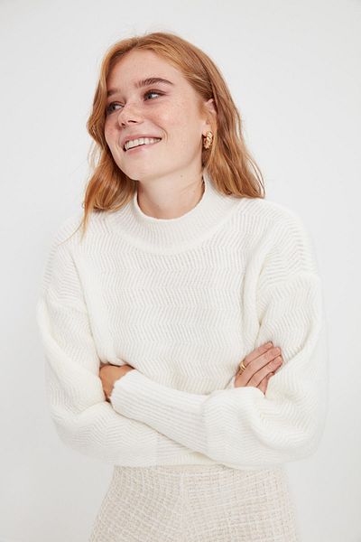 Trendyol Collection Ecru Soft Textured Basic Knitwear Sweater TWOAW21KZ0204