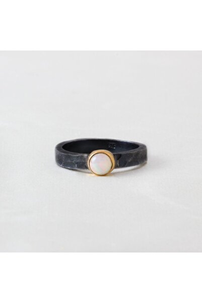 Haşimi Doğaltaş Vega Serisi Opal Doğaltaşlı Gümüş Yüzük