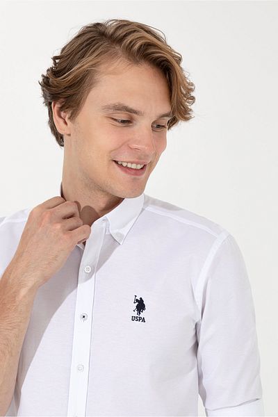 U.S. Polo Assn. Λευκό ανδρικό πουκάμισο