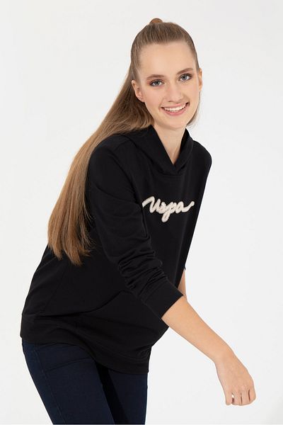 U.S. Polo Assn. Hanorac negru de damă