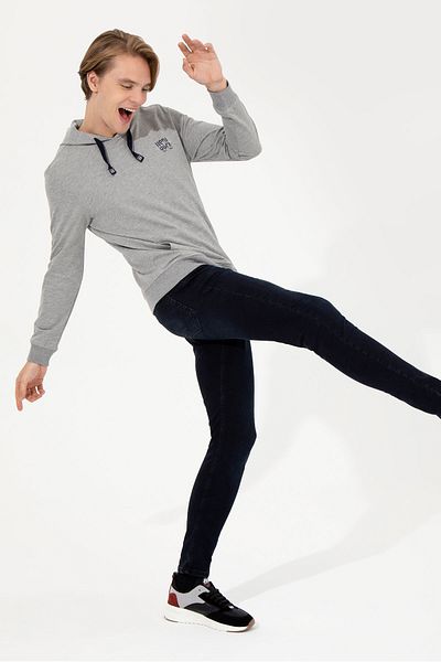U.S. Polo Assn. Ανδρικό φούτερ σε γκρι χρώμα