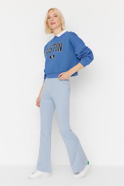 Trendyol Collection Μπλε Flare Λεπτό Πλεκτό Φούτερ TWOAW23EA00096