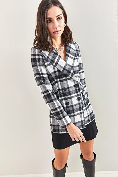 Bianco Lucci Women's Patterned Stamp Jacket 3001