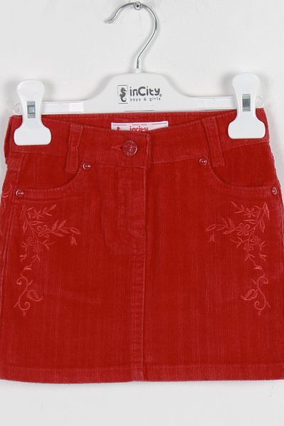 incity Girl's Velvet Red Skirt
