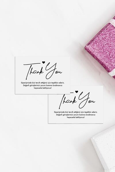 Özer Store Siparişiniz Için Teşekkürler Yazılı Teşekkür Kartı 58 Adet