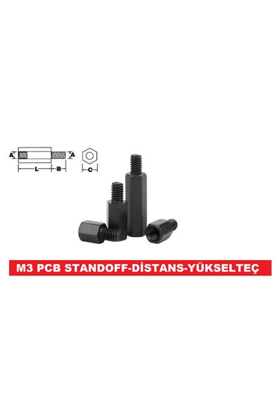 CEKSAN Pcb Yükselteç M3x5mm Standoff-distans 48 Adet