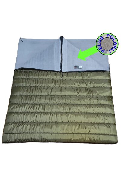 CAMP STORY Neo -23 350 Gr Fibră+200 Gr Pluș Fleece Sac de dormit dublu Kaki