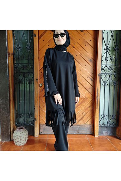 AYSUN AYDEMİR Tassel Detailed Hijab Tracksuit Set