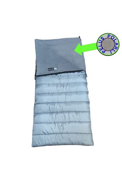 CAMP STORY Mit -23 350 Gr Fiber + 200 Gr βελούδινη κουβέρτα fleece τύπου υπνόσακος γκρι