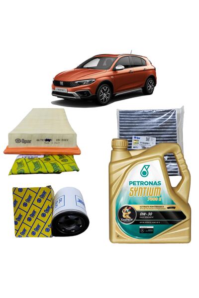 OPAR Fiat Egea Cross 3plus Karbon Filtre Bakım Seti 1.4 Fire Benzinli Selenıa Yağlı 2020 Sonrası Kit2120g