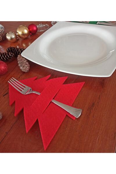 dilekolay علبة أدوات المائدة - مفرش الأطباق - عرض أدوات المائدة - شجرة صنوبر ...