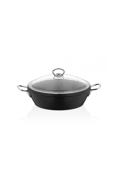Taç Induction Gravita Casting Flat Pot 24 Cm Black