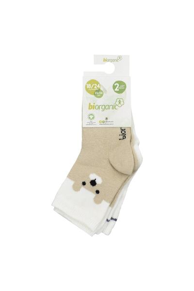 Biorganic Happy Bear 2 Pack Baby Socks - 68409