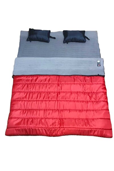 CAMP STORY Neo -23 350 Gr Fiber + 200 Gr Plush Fleece Padded Double Sleeping Bag Red