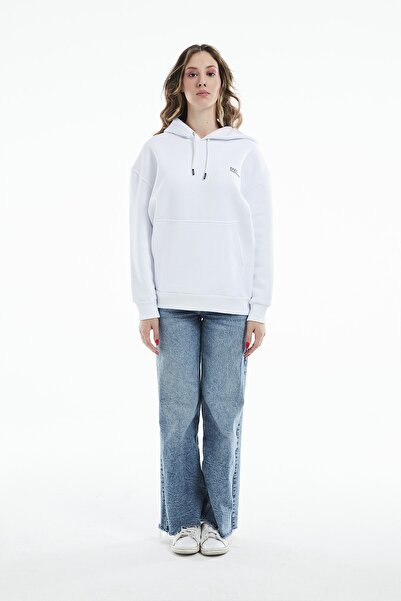 Eazy Co Eazy Basic Oversize Unisex Premium Білий товстий худі з капюшоном
