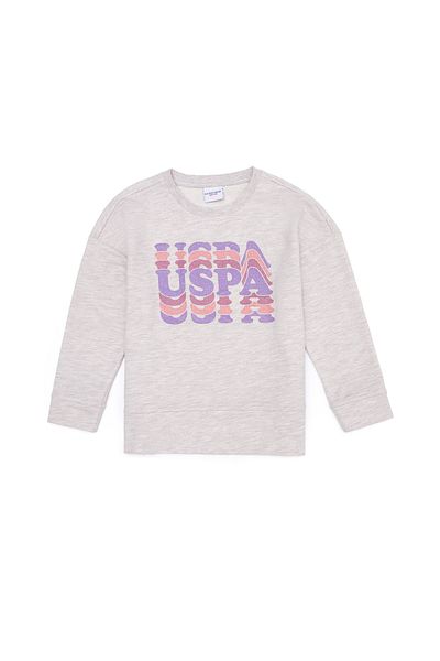 U.S. Polo Assn. Beige Colored Girl's Sweatshirt - Printed, G084Sz082.000. 1455397 .Vr156