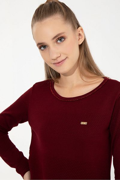 U.S. Polo Assn. Crew Neck Red Women's Sweater Card