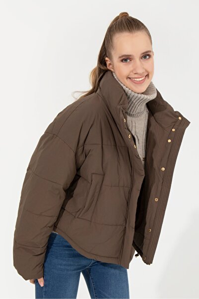 U.S. Polo Assn. Καφέ Γυναικείο Παλτό Labıda
