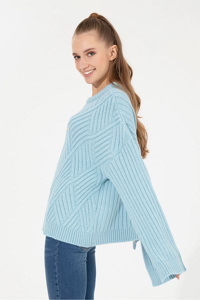 U.S. Polo Assn. Crew Neck Blue Women's Sweater Monar