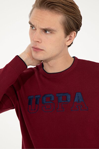 U.S. Polo Assn. Bisiklet Yaka Kırmızı Erkek Kazak Tanak