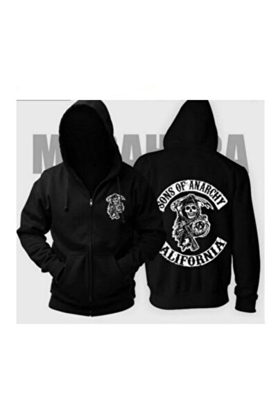 GALASHOP Sons Of Anarchy Fermuarlı Kapşonlu