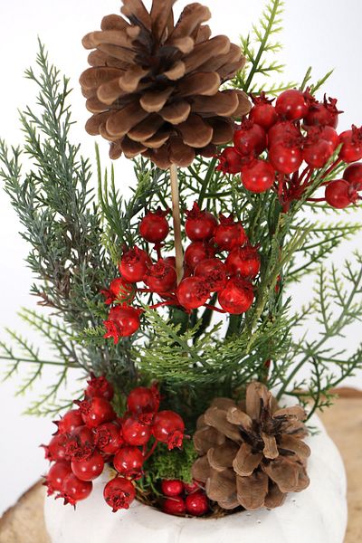 Yapay Çiçek Deposu Artificial Coquina Pomegranate Arrangement in a Concrete Pot New Year Concept 2