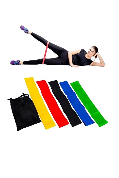 Leyaton Set de benzi de rezistență Pilates cu 5 genți de niveluri diferite
